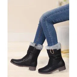 Women Ankle-Length Boots with Zip Closure