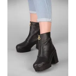 Women Ankle-Length Boots with Zip Closure