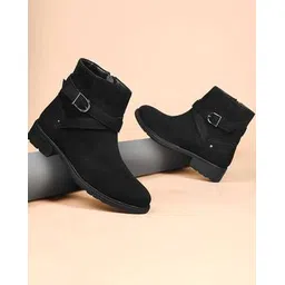 Women Ankle-Length Boots with Zip Closure