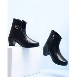 Women Ankle-Length Boots with Zip Closure