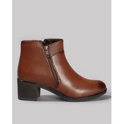 Women Ankle-Length Boots with Zip Closure