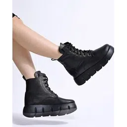 Women Ankle-Length Lace-Up Boots