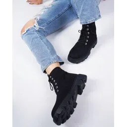 Women Ankle-Length Lace-Up Boots