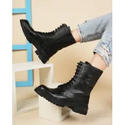 Women Ankle-Length Lace-Up Boots