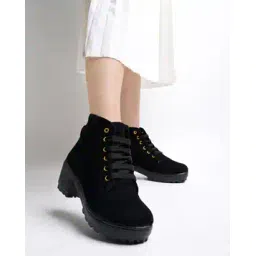 Women Ankle-Length Lace-Up Boots
