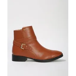 Women Ankle-Length Round-Toe Boots