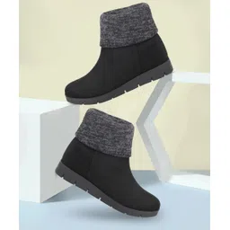 Women Black Flat Boots Boots For Women