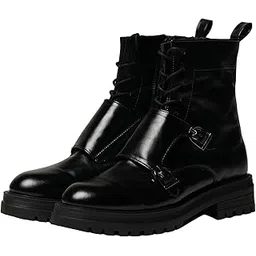 Women Black Stylish Lace Up Smart Casual and Formal Wear Fashion Boots