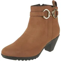 Women Block Heel Suede Leather Boot