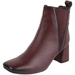 Women Block Heel Trendy Faux Leather Chelsea Boot