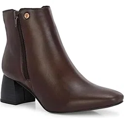 Women Brown Faux Leather Casual Chelsea Boots-3