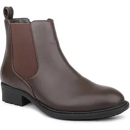 Women Brown Mid-top Chelsea Boots Clog