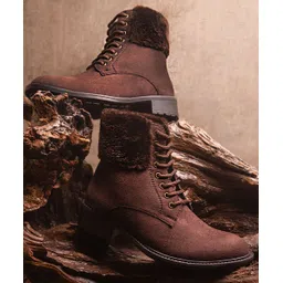 Women Brown Mid Top Heel Regular Boots Boots For Women