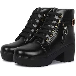 Women Casual Boot High Ankle Block Heel Boots for Girls