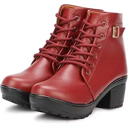 Women Casual Boot High Ankle Lenght Block Heel Boots for Women PK777