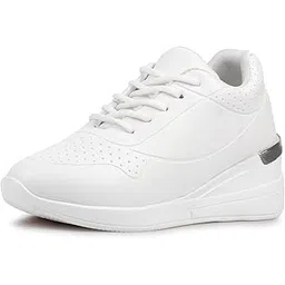 Women Casual High Heel Sneakers I Cushioned Insole I All Day Comfortable I Lightweight and Stylish Shoes for Girls CNV7061