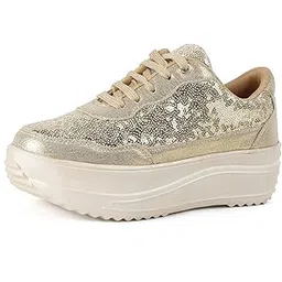 Women Casual High Heel Sneakers I Cushioned Insole I All Day Comfortable I Lightweight and Stylish Shoes for Girls LBCNV4026