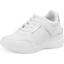 Women Casual High Heel Sneakers I Cushioned Insole I All Day Comfortable I Lightweight and Stylish Shoes for Girls