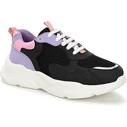 Women Chunky Sneaker | Cushioned Insole for Comfort | Stylish Lace-Up Design | Perfect for Casual Shoe for Girls (A6842)
