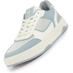 Women Colorblocked Low Top Casual Shoes | Shimmery Lace-up Party Sneakers | Memory Cushioned Insole