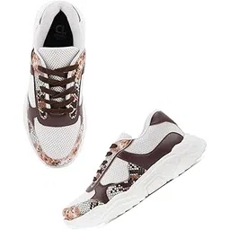 Women Comfortable Laceup Snakeer with Heels, for for Casual, Walking & Daily Use