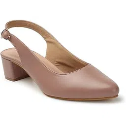 Women ComfortableBlock Heel Round Toe Strapless Fashion Shoes for Daily use, Office use, Casual use