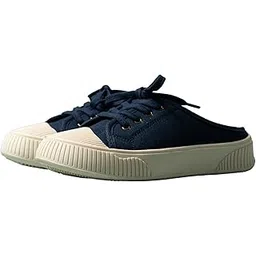 Women Elves Mule Sneakers | Lace-Up Canvas Slip-Ons with Cushioned Sole | Lightweight, Breathable, Stylish Footwear for Travel and Work