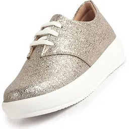 Women Embellished Height Enhancer Lace Up Sneaker Shoes|Platform Casual Shoe|Evening Party Shoe|Anti Skid Sole