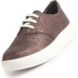 Women Embellished Height Enhancer Lace Up Sneaker Shoes|Platform Casual Shoe|Evening Party Shoe|Anti Skid Sole