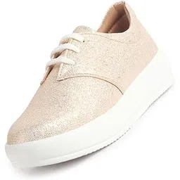 Women Embellished Height Enhancer Lace Up Sneaker Shoes|Platform Casual Shoe|Evening Party Shoe|Anti Skid Sole