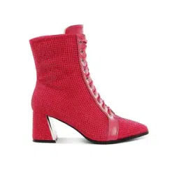 Women Embellished Pointed-Toe Heeled Boots