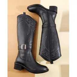 Women Embroidered Knee-Length Platform Boots