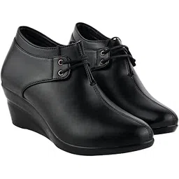 Women Fashion Ankle Boots with Oversized Wedge heel Modern || Designer Leather Boots for Casual & Formal Footwear