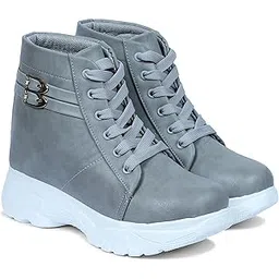 Women Fashion Comfortable Leather Material PVC Rubber Sole Outer Mesh Lace-Up Anti-Slip Water Resistant Outdoor Sports Shoes