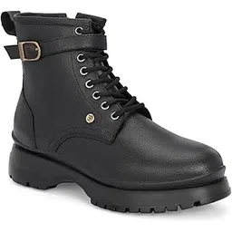 Women Faux Leather Casual Lace Up Boots EPW9500_P