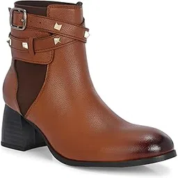 Women Faux Leather Casual Slip On Boots EPW8706_P