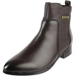 Women Faux Leather Ribbed Slip-On Casual Boots