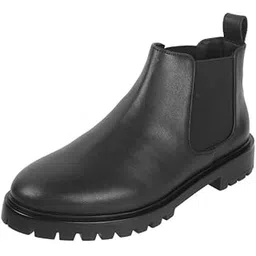 Women Faux Leather Slip-on Chelsea Boots