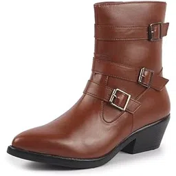 Women Flared Heel Boots