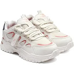 Women FLORA-01 Running and Casual wear Running Shoes with Laces, Lightweight and Comfortable Shoes Gym and Sports Shoes for Women & Girls with Stylish Design