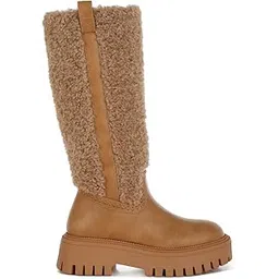 Women Fur Detail Calf Length Boots
