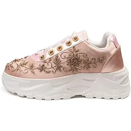 Women Hand-Embroidered Bridal Party Sneakers | Premium Shoes | RR1175