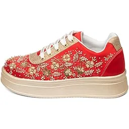 Women Hand-Embroidered Bridal Party Sneakers | Premium Shoes | RR1235