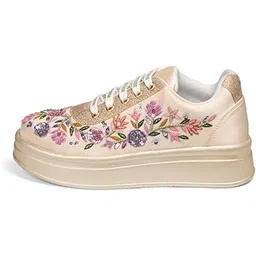 Women Hand Embroidery Party Wedding Bridal Sneakers | RR1233