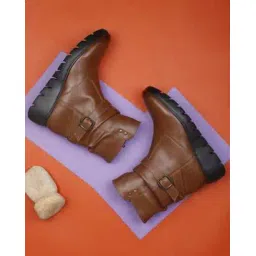 Women High-Top Boots with Zip-Closure