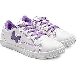 Women Jasmine Casual White Sneaker, Stylish Shoes with Lightweight Extra Cushion Canvas lace-Up Shoes for Girl's & Women's…