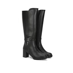 Women Knee-Length Boots with Buckle