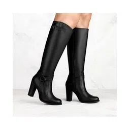 Women Knee-Length Boots with Faux leather upper