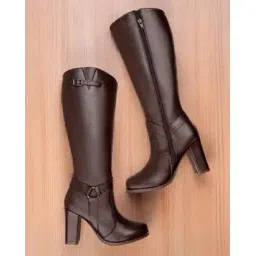 Women Knee-Length Boots with Faux leather upper