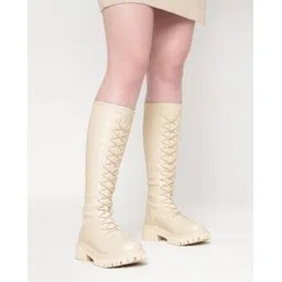 Women Knee-Length Boots with PU upper